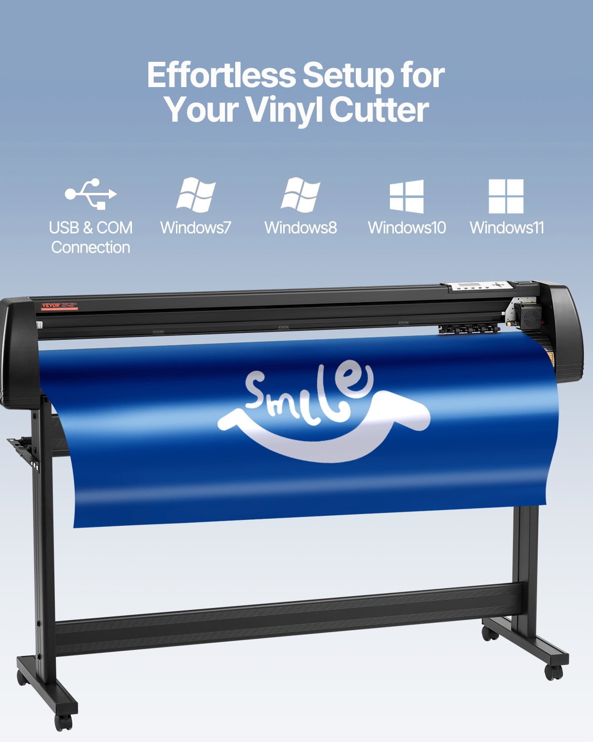 VEVOR Vinyl Cutter Plotter Machine, 53" Signmaster Software Sign Making Machine, 1350mm Paper Feed Vinyl Cutter Plotter with Stand (53" 1350mm)