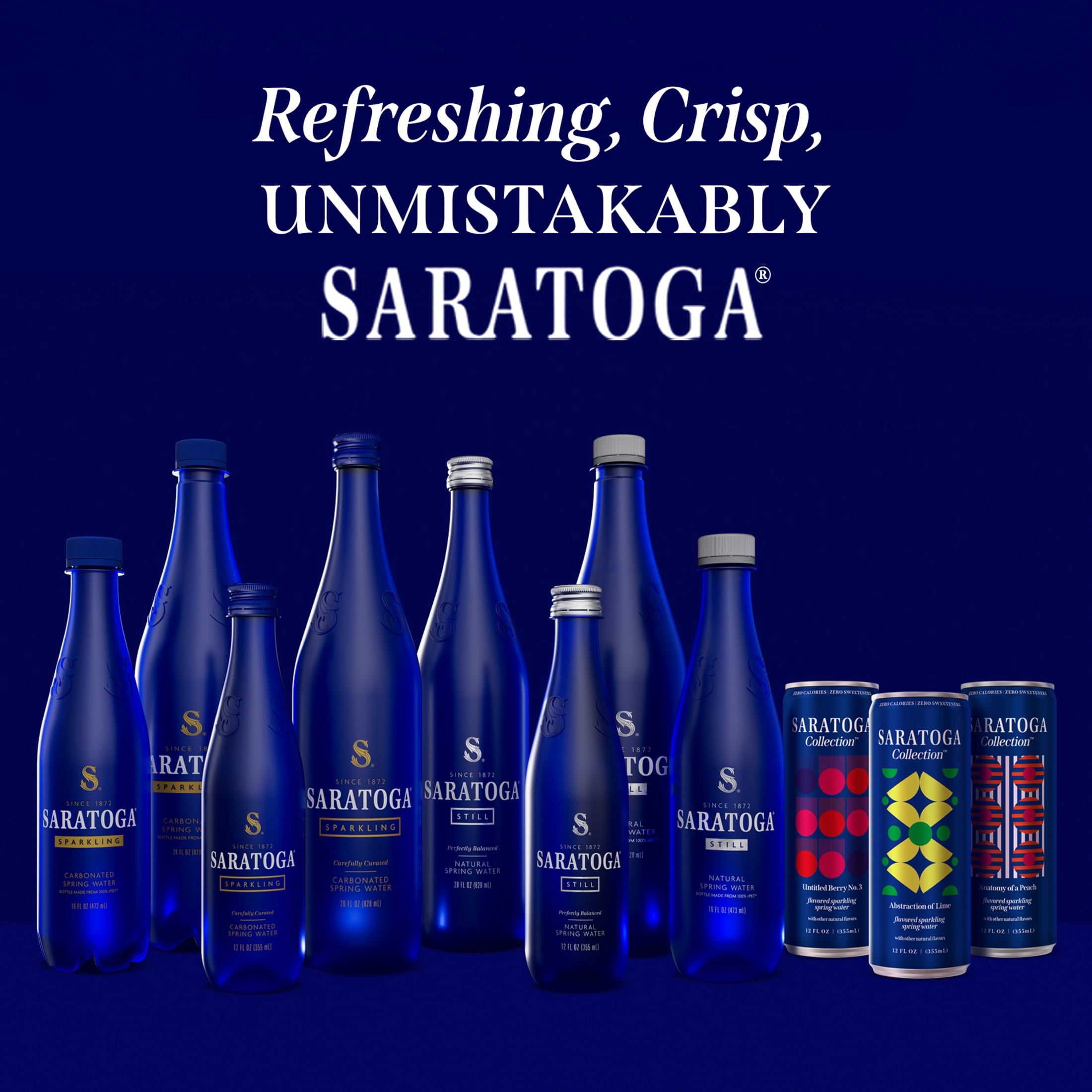 (4 pack) Saratoga Collection, Berry Flavored Sparkling Water, Untitled Berry No. 3, 12 fl oz, 6-pack Cans