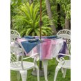 thumbnail image 3 of Outdoor Tablecloth with Umbrella Hole for Patio/Picnic/Party/Camping, Purple Grey Ombre Waterproof Table Cloth Round Cover Washable, Abstract Art Modern Polka Dot Striped (Dia 60"), 3 of 9