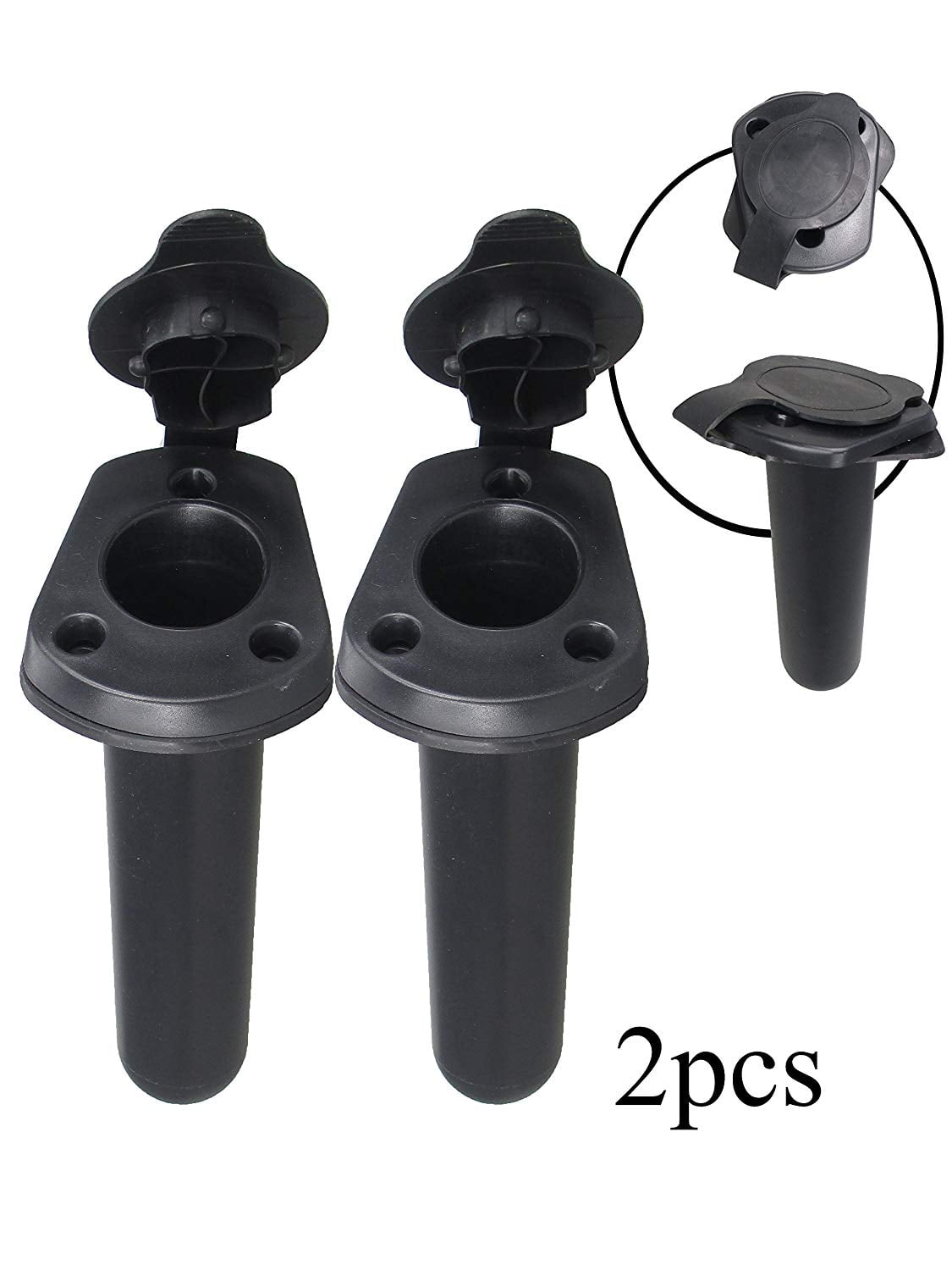 Pactrade Marine Kayak Boat Dinghy Canoe 2 pcs Black Plastic Flush Mount