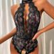 thumbnail image 4 of Lencería erótica de peluche para mujer, sujetador abierto de encaje, ropa de dormir sin entrepierna, ropa interior Sexy, sujetador transparente de talla grande, body, ropa sexual, 4 of 5
