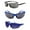 Black/Blue, variant on "The Allstars" 3 Pair Assortment of Bifocal Sport Wrap Reading Sunglasses for Men and Women - Black/Black - 2.00