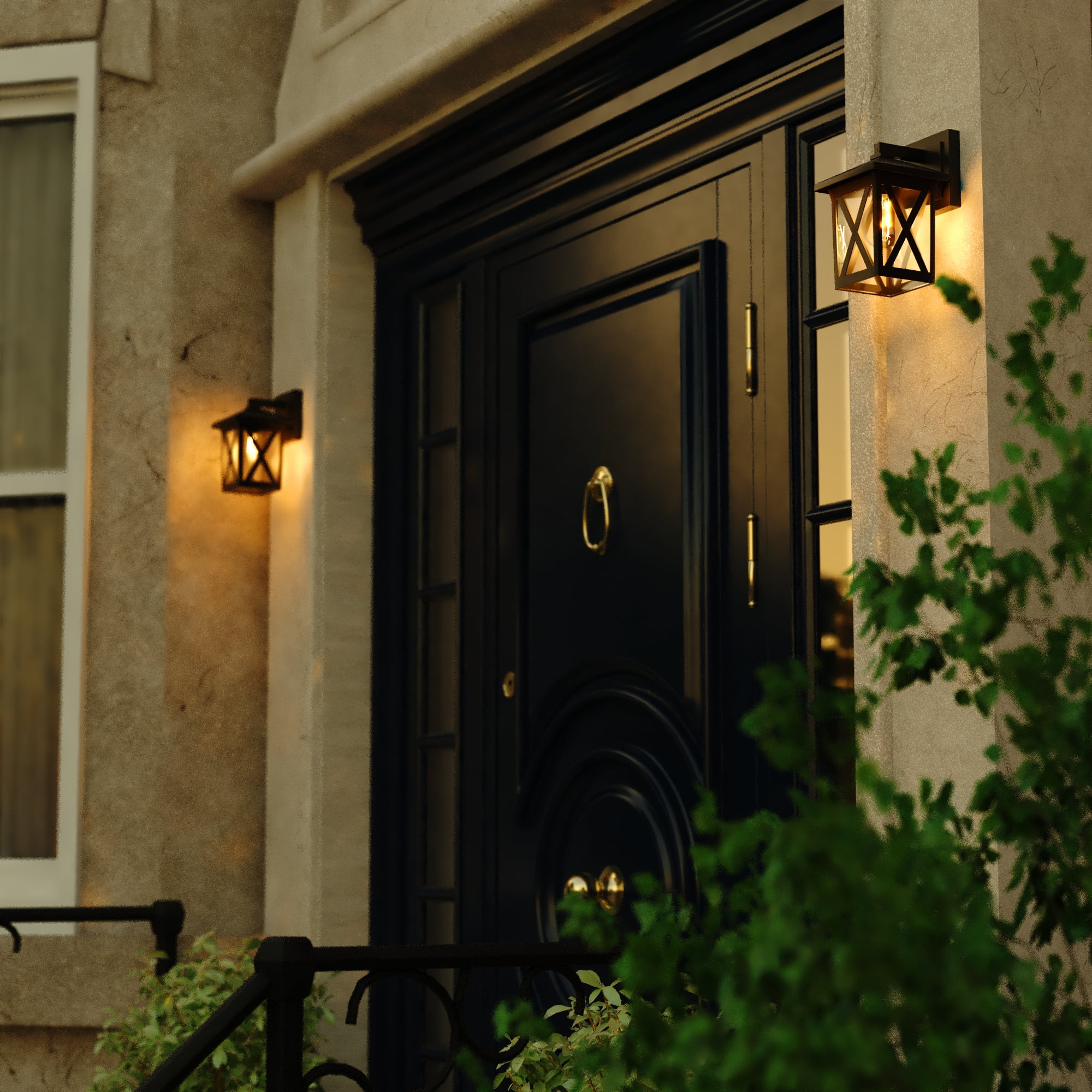 Rockford Aluminum 1 Light LED Compatible Black Transitional Outdoor Wall Lantern Clear Glass