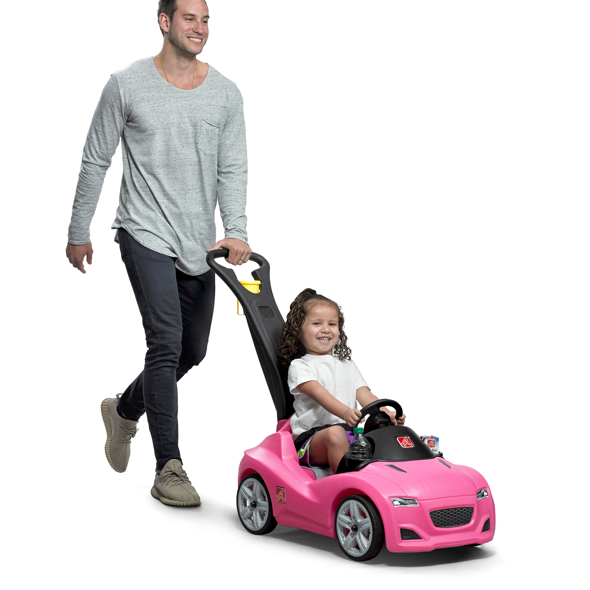 Step2 Whisper Ride Cruiser Pink Toddler Push Car and Ride on for Toddlers - image 3 of 11