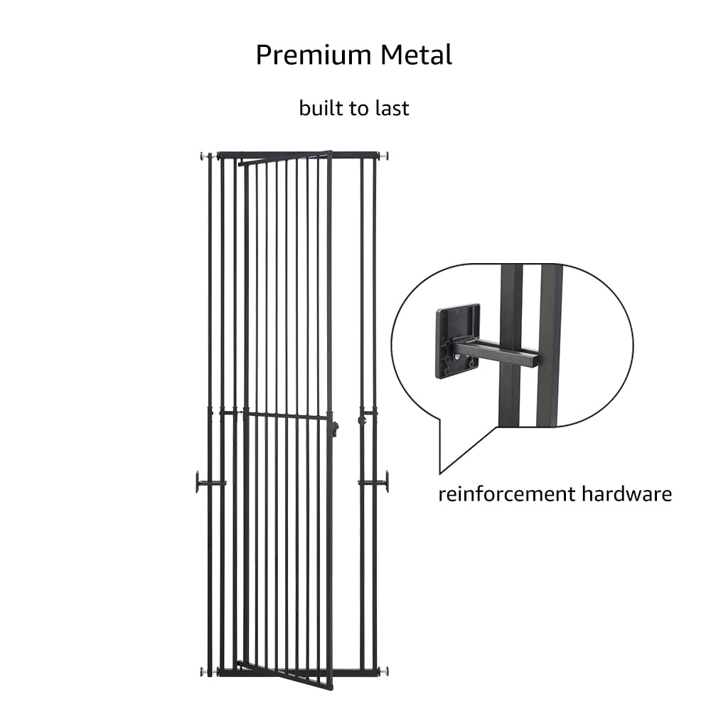 Unipaws Extra Tall Cat Gate, Adjustable 47’’-87’’ Height, Fits 27.5’’-32’’ Wide Openings, Dog Gate for Doorways Stairs, No Drilling Pet Safety Barrier Indoor Use, Metal Fence for Dogs Cats