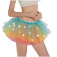 thumbnail image 2 of Elainilye Fashion Sequin Skirt Pleated Gauze Short Skirt Adult Dancing Skirt Gauze Dress Tutu Skirt,Multi-color, 2 of 7