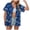 Dark Blue, variant on Womens Hawaiian Shirt Hawaii Button Down Shirts Palm Floral Tropical Vacation Outfits Casual Summer Trip Blouse Top (Yellow, XXL)