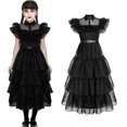 thumbnail image 4 of Disfraz de la familia Addams del miércoles para niñas, vestido de Halloween, fiesta de cumpleaños, 4 of 4