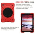 thumbnail image 6 of ELEHOLD Rugged Case for Samsung Galaxy Tab A8 10.5" (X200/X205/X207),Three-Layer Protection PC+Silicone Case with 360° Rotatable Kickstand Folding Handle Grip Shoulder Strap Shockproof Case,Red, 6 of 8