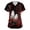 AI09-Vermilion, variant on IYYVV Scrubs For Women Halloween Scrub Top Fun Bat Pattern Nurse Shirt Plus Size Short Sleeve Vneck Nurse Uniform With Pockets Holiday Orange S