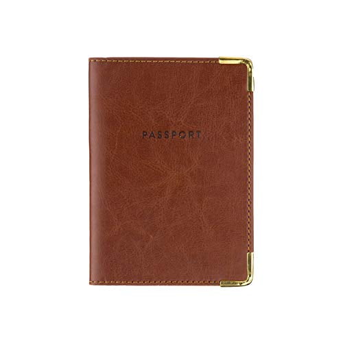 brown passport cover
