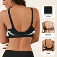 thumbnail image 5 of Qylux Bras For Women No Underwire Deep V Mesh Comfortable Bralette Seam-Free Full-Coverage Daily Bra，Black,3XL, 5 of 9