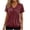 Wine 1, variant on MEICHEN Womens Tops Short Sleeve V Neck T Shirts Summer Beach Vacation Clothes Casual Loose Ruched Blouse