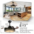 thumbnail image 5 of A Million 42" Black Fandelier Ceiling Fan with App Remote Control and Bluetooth Speaker RGB LED Light Retractable Smart Ceiling Fan 3 Speed Timer Bluetooth Chandelier Fan, 5 of 14