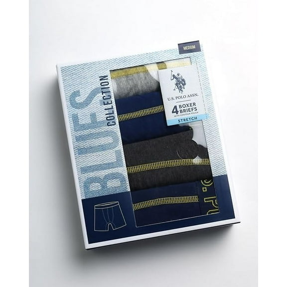 U.S. Polo Assn.®Men's Underwear - Performance Stretch Boxer Briefs with Comfort Pouch (4 Pack) Size "S" P95