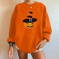 thumbnail image 2 of Sweat-shirts à Imprimé Citrouille Halloween pour Femmes Pull à Manches Longues Pull Col Rond, 2 of 6