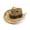 Khaki, variant on Unisex Straw Cowboy Hat Hollow Out Crochet Hat With Embroidered Leather Band With Studs Western Outdoor Hat