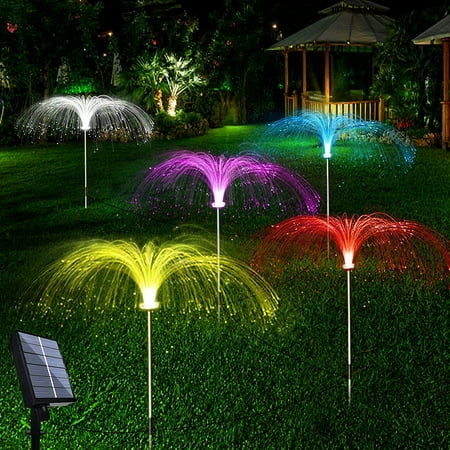 

Upgraded Solar Lights Outdoor Garden 5 Pack 7 Color Changing Solar Jellyfish Lights Garden Waterproof Outdoor Decorative Solar Flowers Light for Yard Lawn Garden Pathway Patio Holiday Decorations