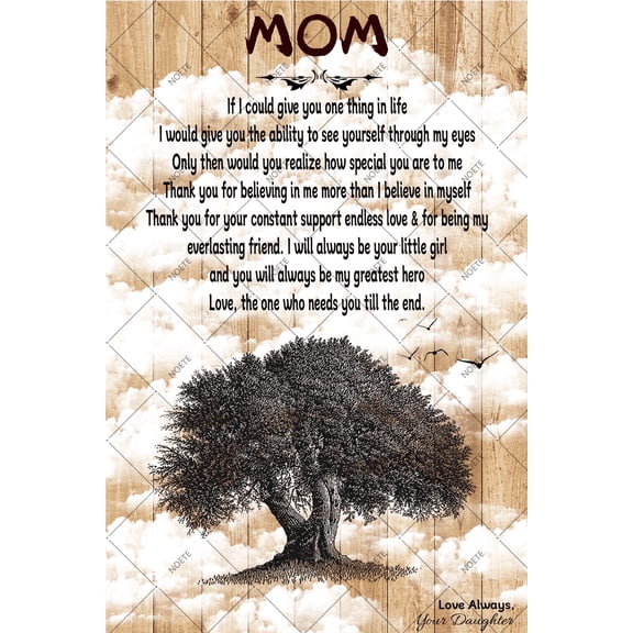 NOETE 12x16 Inch Metal Tin Sign Mom Gifts Birthday Gifts for Women Thank You Gifts for Mother Mothers Day Gifts Wall Decor for Home, Office & Classroom