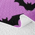thumbnail image 5 of Homewish Halloween Bat Bed Spread Queen,Silhouette Pattern Queen Coverlet Set,Bright Purple Black,3pcs, 5 of 7