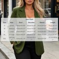 thumbnail image 3 of MOONDU Women's Blazer Pinstripe Striped Notched Lapel Single Breasted Button Front Long Sleeve with Pockets Business Casual Work Office Fall Winter Daily Wear, 3 of 8