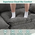 thumbnail image 3 of DoMaDing U Shaped Modular Sectional Sofa, 116" Couch with Movable Ottoman, Comfy Chenille Sofa with Pillows for Living Room, Sturdy Frame, Dark Gray, 3 of 7