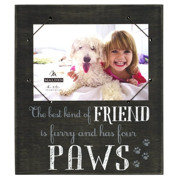 FRIEND HAS FOUR PAWS Black CORD 6x4 Frame by Malden - 4x6