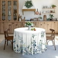 thumbnail image 6 of Eucalyptus Leaves Tablecloth Waterproof Fabric,Round Watercolor Oil-Proof Wrinkle Resistant Table Cover for Dining Table, Buffet Parties and Campin,Blue Leaves(60" inch Round), 6 of 6