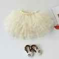 thumbnail image 5 of Zanarzt Tutu Baby Baby Girl Tutu Skirt Toddler Girls Tulle Bloomers First Birthday Cake Smash Outfits Beige,5-6 Years, 5 of 8