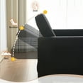 thumbnail image 4 of LAKPS 52" Linen 3-in-1 Convertible Sleeper Sofa with Pull-Out Bed, Stepless Adjustable Backrest & Side Pocket - for Family, Living Room, Dorm, Apartment, Linen, Black, 4 of 8