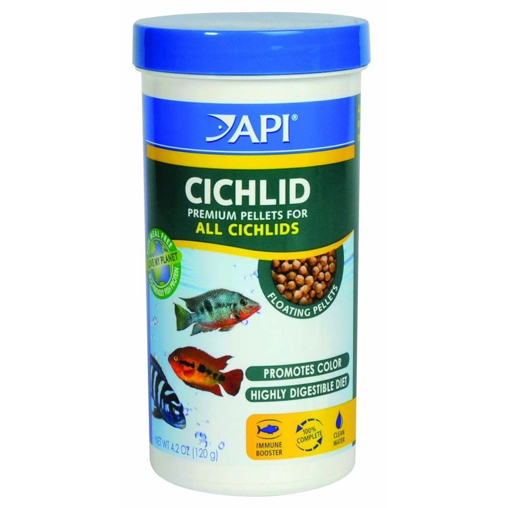 API Cichlid Pellets, Floating Pellets Fish Food, 4.2 oz