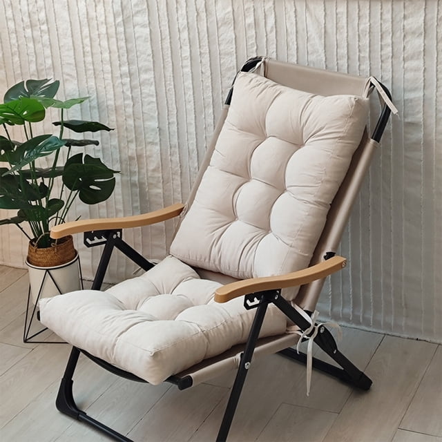 Juego de cojines plegables de ante grueso | Cojín de felpa de 2 piezas para silla, sillón reclinable y mecedora | Gris, negro, azul, beige y caqui