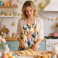 thumbnail image 6 of Meggemo Easter Apron Bunny Print Decorative Kitchen Cooking Apron Holiday Party Home Baking Apparel Chef Accessory Adjustable Waist Practical Fun, 6 of 6
