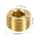 thumbnail image 2 of Uxcell tapón de tubo de latón macho rosca hexagonal interior cabezal de ajuste para agua aire combustible tubería 3/8" NPT, 2 of 5