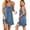 Light Blue, variant on Mist Azur Womens V Neck Bow Front Ruffle Hem Nightgown Soft Sleep Shirts Adjustable Spaghetti Strap Night Dress