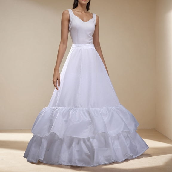 Fashion Solid Color Women's Wedding Dress with Adjustable False Hem Support, Body Shaping Gown for Bridal Ceremonies and Special Occasions