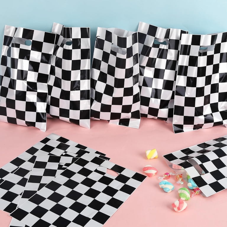 16-Piece Race Car Goodie Bags For 2nd Birthday Party - Kraft Paper Favor Bags With Handles