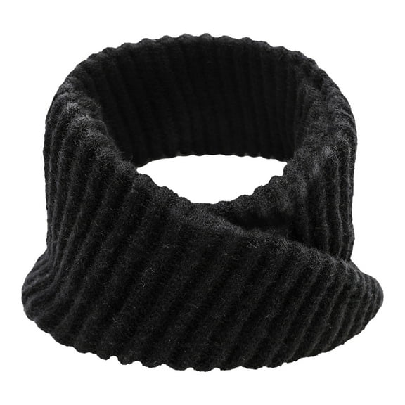 MIASHUI Winter Unisex Thick Neck Scarf Yarn Neck Gaiter Warm Plush Pullover Scarf, Scarf for Men and Women Black,One Size