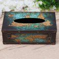 thumbnail image 2 of British Style Tissue Holder Restaurant Paper Box Napkin Holder Creative Paper Box Green Map, 2 of 8