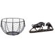 thumbnail image 1 of Cesta De Alambre Para Guardar Huevos, Cesta Tejida De Alambre De Hierro, Cesta Rústica Para Frutas Y Verduras, Para Encimera De Cocina, Baño, Verduras, Figura De Toro, Estatua De Oso Y Toro, 1 of 8