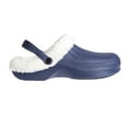thumbnail image 2 of FOAMWALK Men's Comfy and Soft Solid Clogs with Sherpa Lining - Fluffy Clogs for Men, Navy Blue 11, 2 of 9