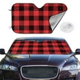 thumbnail image 2 of Balery Buffalo Plaid Red Black Windshield Sun Shade, Car Front Window Sunshade Cover ,Automotive Interior Portected Blocks Uv Rays For Car Pickup Truck Suv Accessories- Small, 2 of 7