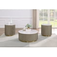 thumbnail image 2 of Coaster Jason 3-piece Round White Marble Coffee Table Set Greige, 2 of 10