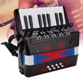 thumbnail image 1 of Acordeón Acordeón Musical Piano Teclado Juguete Ritmo Entrenamiento Instrumento De Resorte 17 Teclas 8 Bajos Negro, 1 of 7