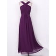 thumbnail image 4 of iiniim Women Crisscross Neck High Waist Pleated Chiffon Dress Pageant Party Wedding, 4 of 7