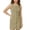 Khaki, variant on Women's Spring/Summer Sleeveless Round Neck Solid Color Short Dress With Buttons