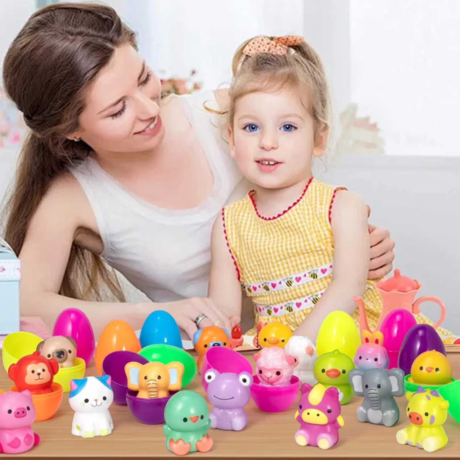 Wonitaaizi 24 Pack Easter Egg Filled Slow Rising Squishy toys, Colorful Squishy Easter Egg Fillers Bulks for Kids toddlers Teens Boys Girls Easter Basket Stuffers Easter Party Favor