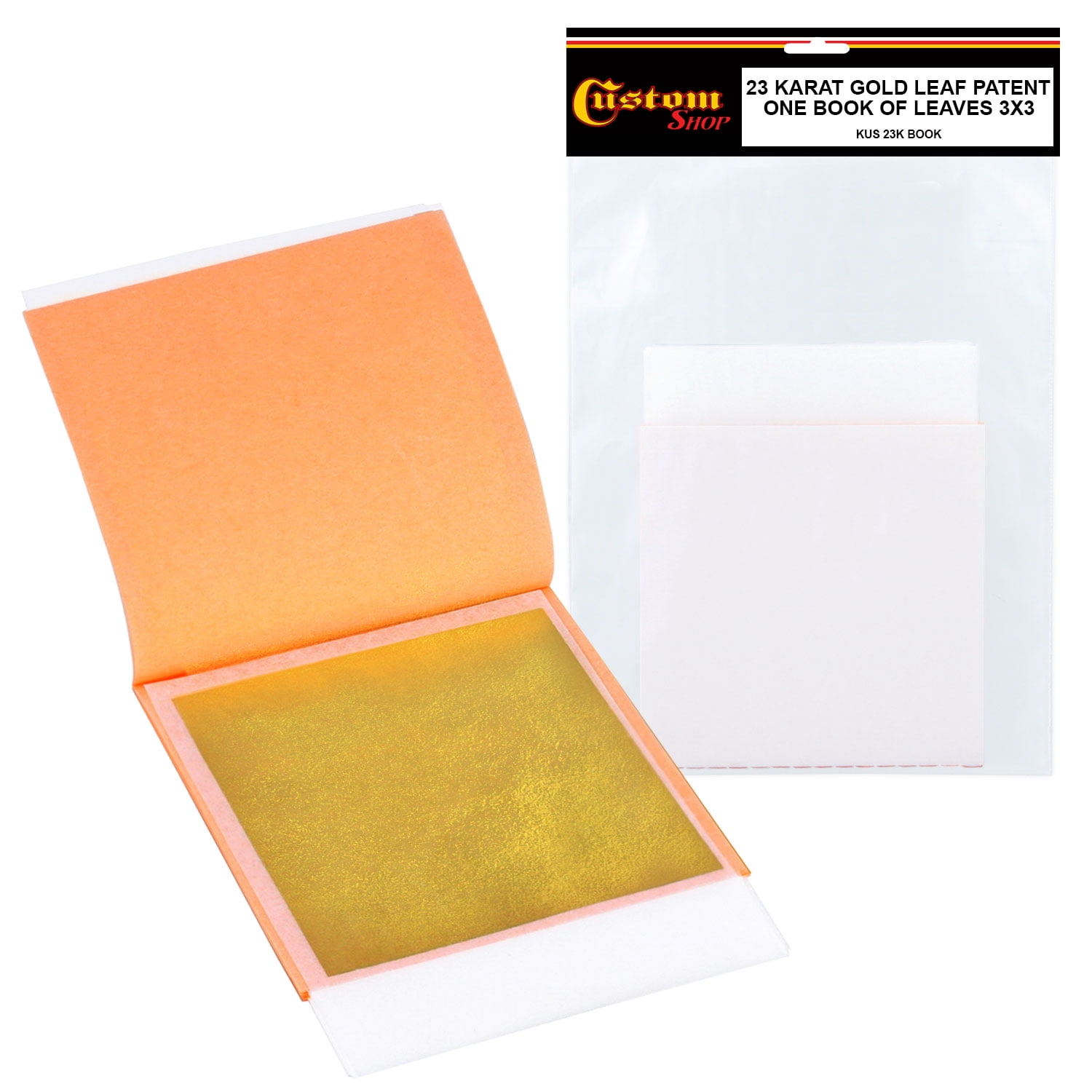 24kt Genuine Gold Leaf Sheets 80mm 3 1/8 (transfer / patent)