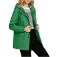 thumbnail image 3 of Plus Size Jackets for Women Casual Hooded Waterproof Regular Long Sleeve Solid Color Outdoor Hiking Drawstring Windbreaker with Pockets, 3 of 10