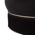 thumbnail image 3 of Lakka Black Velvet Ottoman, 3 of 12